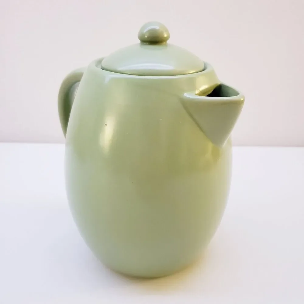 Starbucks Tea Coffee Pot Avocado Sage Green Stoneware 32 fl oz Cottage Y2K Boho